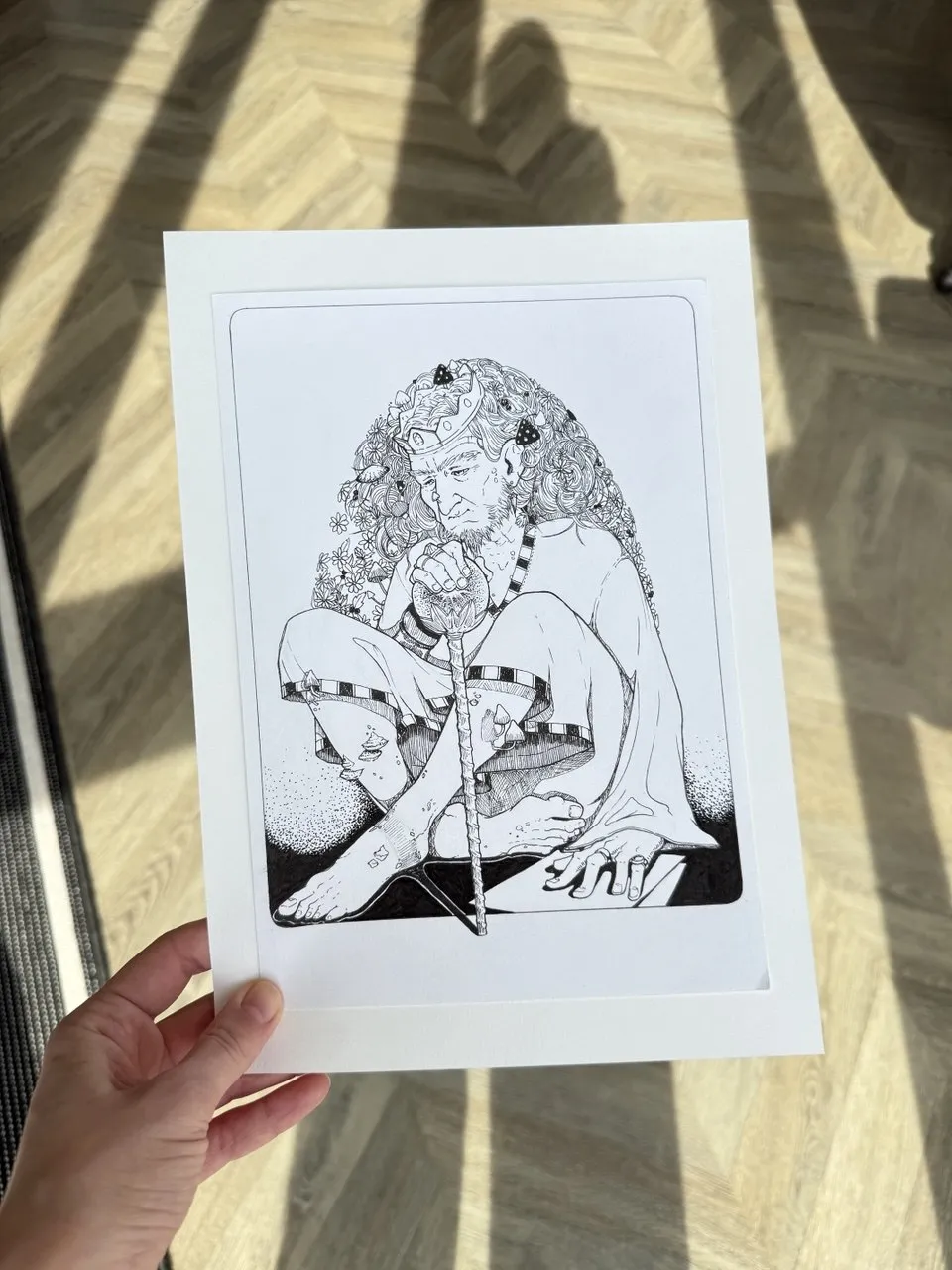Зображення "Відлюдник IX" від Yulia Shchukina-Znak, розмір: А4, матеріали: Лайнер, Папір, медіум: Графіка, місто: Львів, серія: Tarot