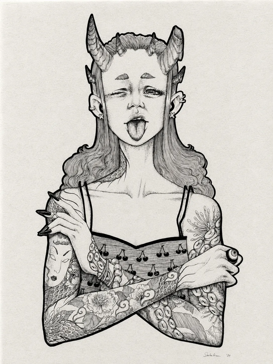 Зображення "Untitled Demon" від Yulia Shchukina-Znak, розмір: 53х74, матеріали: Лайнер, Папір, медіум: Графіка, місто: Львів, ціна: $400