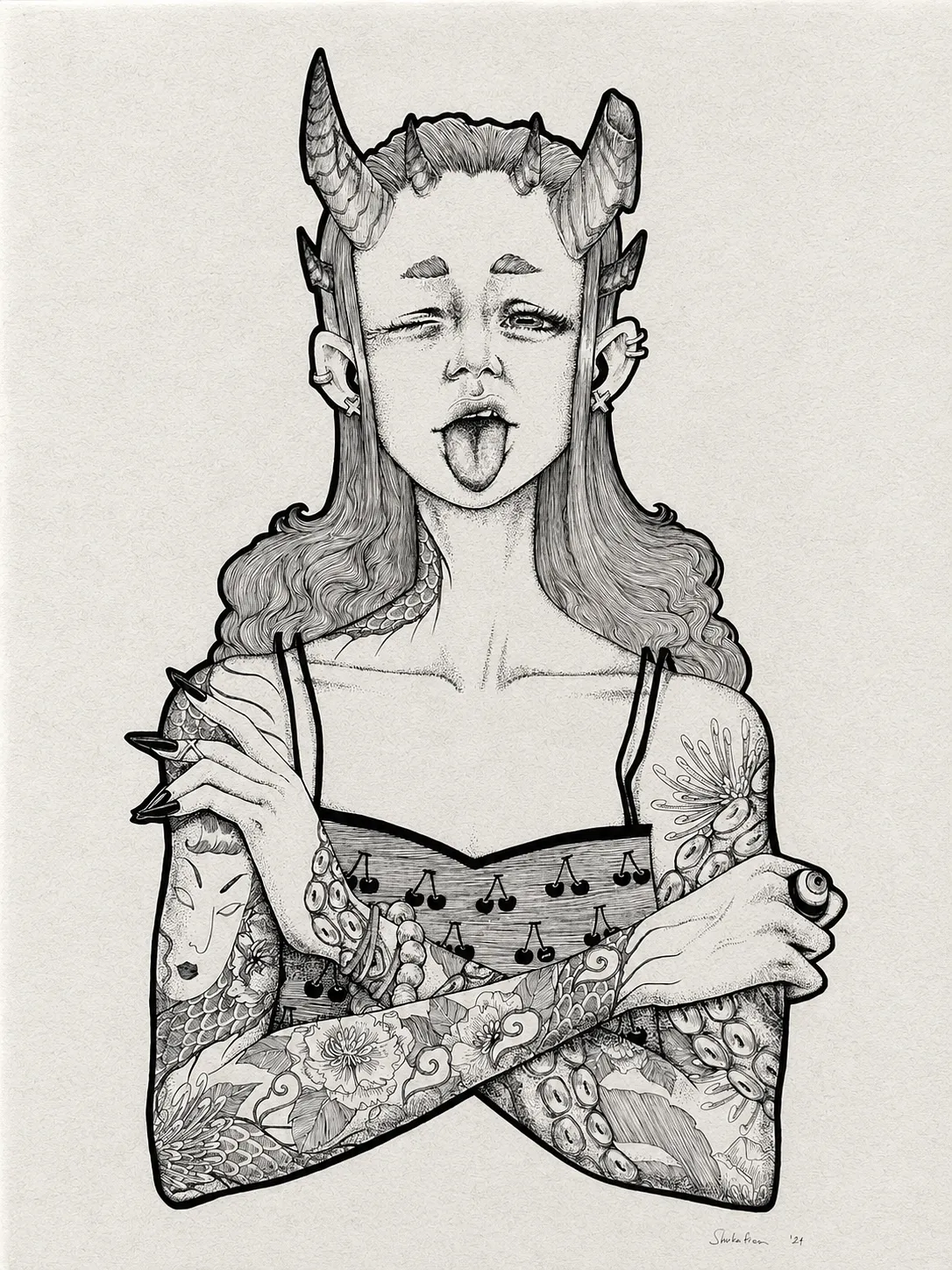 Зображення "Untitled Demon" від Yulia Shchukina-Znak, розмір: 53х74, матеріали: Лайнер, Папір, медіум: Графіка, місто: Львів, ціна: $400